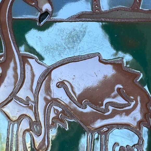 Frog Hollow Tile Design Flamingo Trivet Art Wood Frame 9x9" Idaho Carol Johnson - Picture 13 of 14